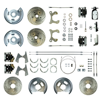 The Right Stuff® - Drum-to-Disc Drilled and Slotted Front and Rear Brake Conversion Kit