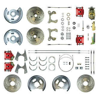 The Right Stuff® - Drum-to-Disc Drilled and Slotted Front and Rear Brake Conversion Kit