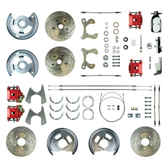 The Right Stuff® - Drum-to-Disc Drilled and Slotted Front and Rear Brake Conversion Kit