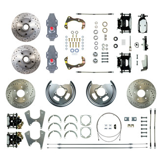 The Right Stuff® - Drum-to-Disc Drilled and Slotted Front and Rear Brake Conversion Kit
