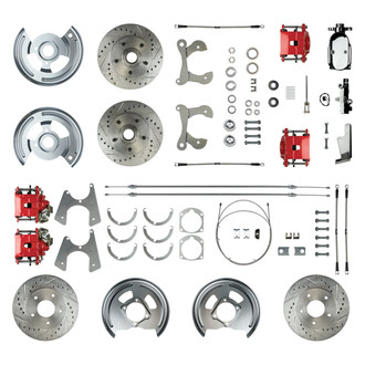 The Right Stuff® - Drum-to-Disc Drilled and Slotted Front and Rear Brake Conversion Kit
