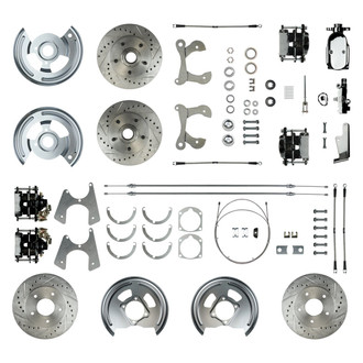 The Right Stuff® - Drum-to-Disc Drilled and Slotted Front and Rear Brake Conversion Kit
