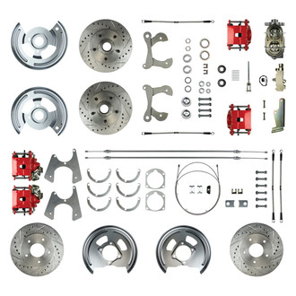 The Right Stuff® - Drum-to-Disc Drilled and Slotted Front and Rear Brake Conversion Kit