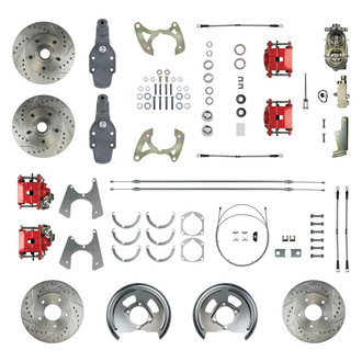 The Right Stuff® - Drum-to-Disc Drilled and Slotted Front and Rear Brake Conversion Kit