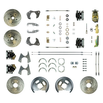 The Right Stuff® - Drum-to-Disc Drilled and Slotted Front and Rear Brake Conversion Kit