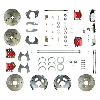 The Right Stuff® - Drum-to-Disc Drilled and Slotted Front and Rear Brake Conversion Kit