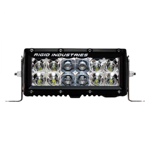 Rigid Industries® - E-Series 6" 45W Dual Row Combo Spot/Flood Beam Amber LED Light Bar, Front View