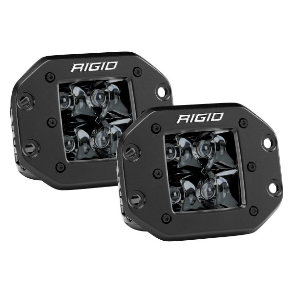 Rigid Industries® - D-Series Pro Midnight Edition Flush Mount 3"x3" 2x22W Spot Beam LED Lights
