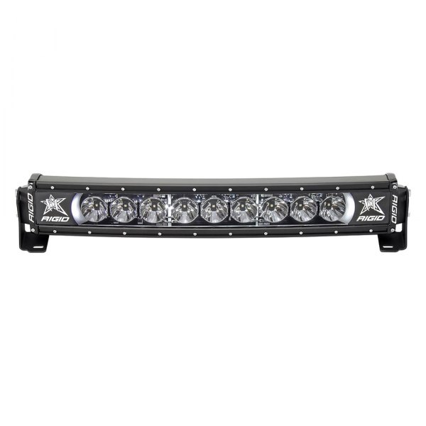 Rigid Industries® - Radiance Plus Series 20" 92W Curved Broad Spot Beam LED Light Bar with White Backlight, Front View