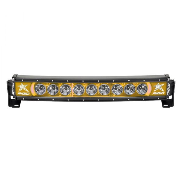 Rigid Industries® - Radiance Plus Series 20" 92W Curved Broad Spot Beam LED Light Bar with Amber Backlight, Front View