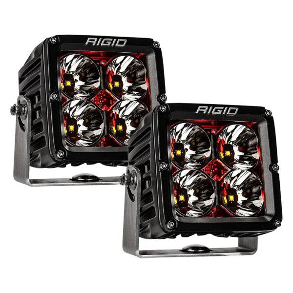 Rigid Industries® - Radiance Series 4"x4" 2x50W Broad Spot Beam LED Pod Lights with Red Backlight