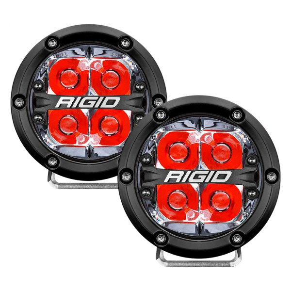 Rigid Industries® - 360-Series 4" Round Spot Beam LED Lights with Red Backlight