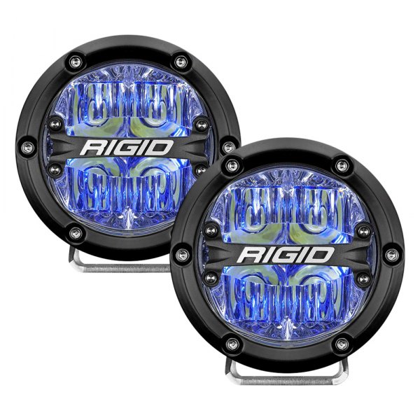 Rigid Industries® - 360-Series 4" Round Driving Beam LED Lights with Blue Backlight