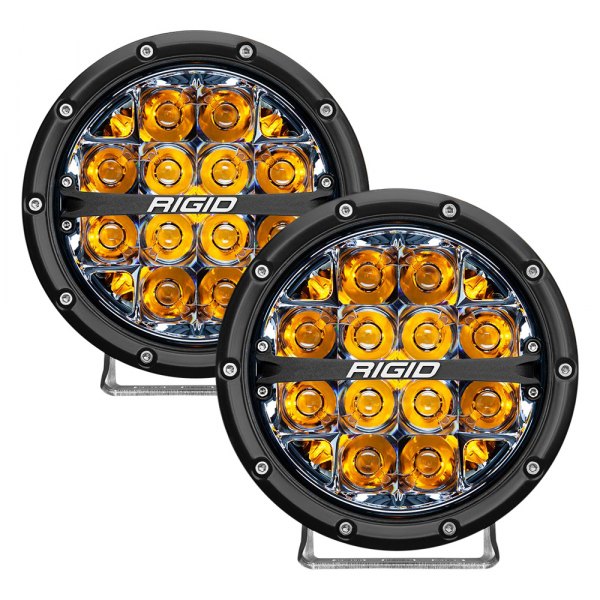 Rigid Industries® - 360-Series 6" Round Spot Beam LED Lights with Amber Backlight