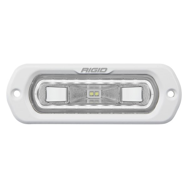 Rigid Industries® - SR-L Series Flush Mount 4.5"x1.5" 14W White Housing Wide Driving Beam LED Light with White Halo