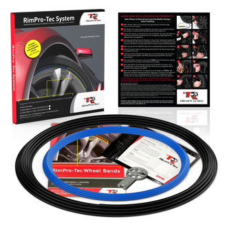 RimPro-Tec® - Wheelbands™ 13 to 22" Sky Blue Insert and Black Track Wheel Protection Kit