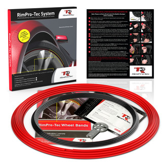 RimPro-Tec® - Wheelbands™ 13 to 22" Black Insert and Red Track Wheel Protection Kit