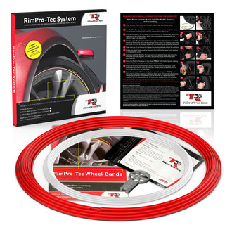 RimPro-Tec® - Wheelbands™ 13 to 22" White Insert and Red Track Wheel Protection Kit