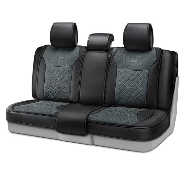Rixxu™ - Diamond Series 2nd Row Dark Gray Seat Cover with Black Sides