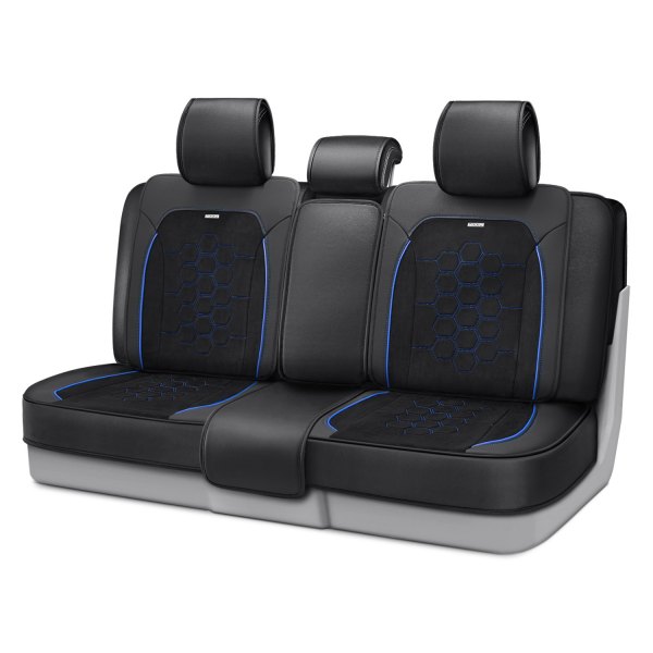 Rixxu™ - Favo Series 2nd Row Black Seat Cover with Blue Stitching
