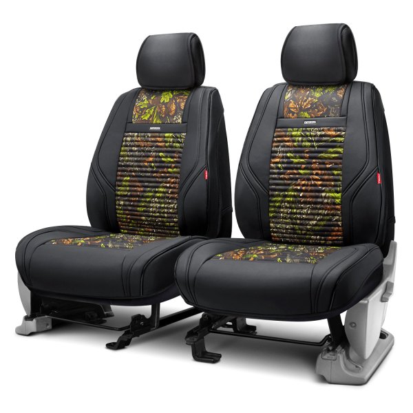 Rixxu™ - Camo Series 1st Row Green Camo Seat Covers with Black Sides