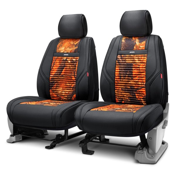 Rixxu™ - Camo Series 1st Row Orange Camo Seat Covers with Black Sides