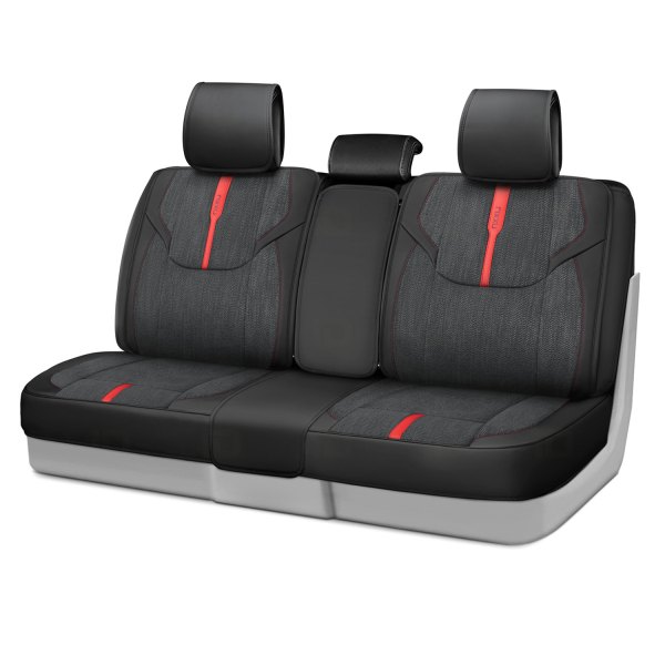 Rixxu™ - Bianco Series 2nd Row Black Seat Cover with Red Accents