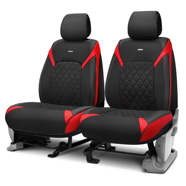Rixxu™ - Forza Series 1st Row Black Seat Covers with Red Accents