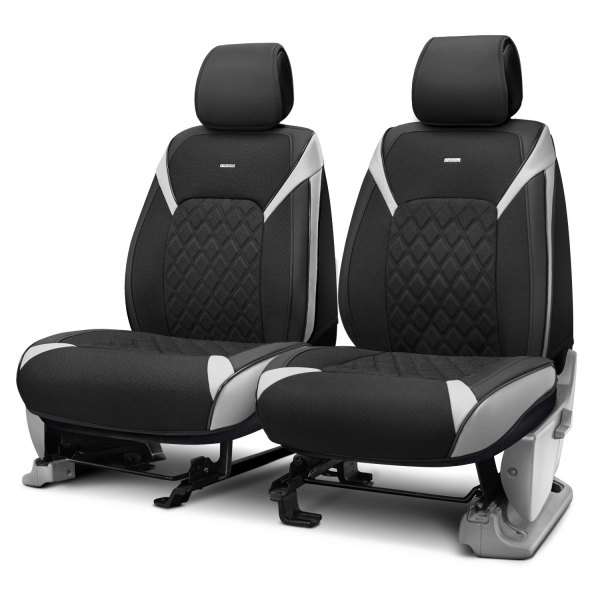 Rixxu™ - Forza Series 1st Row Black Seat Covers with White Accents