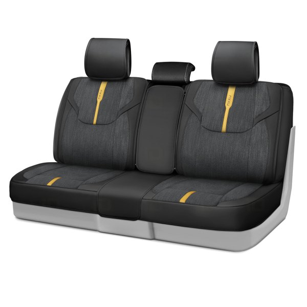 Rixxu™ - Bianco Series 2nd Row Black Seat Cover with Yellow Accents