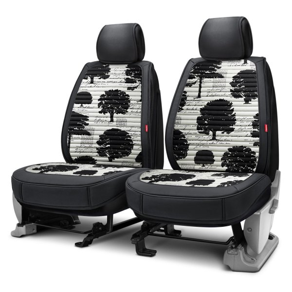 Rixxu™ - Designer Series 1st Row Black Seat Covers with Tree Pattern