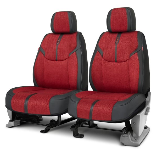 Rixxu™ - Bianco Series 1st Row Black/Red Seat Covers with Black Accents