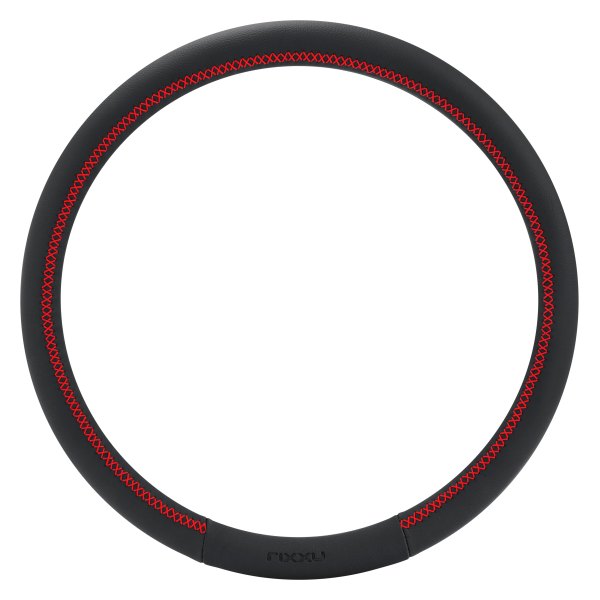 Rixxu™ - Black Steering Wheel Cover with Red Stitch