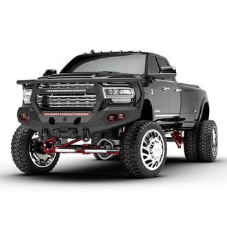 Road Armor® - Evolution Full Width Black Powder Coated Front Winch HD Bumper with Reaper Guard
