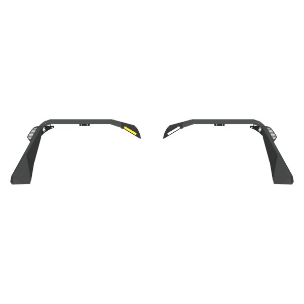 Road Armor® - Defender Series Black Steel Front Fender Protections with Switchback LED-DRL