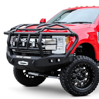 Road Armor® - Stealth Series Full Width Front Winch HD Bumper with Intimidator Brush Guard