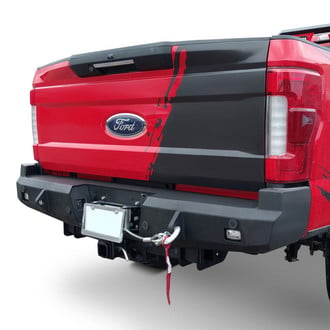 Road Armor® - Stealth Series Full Width Black Powder Coated Rear Winch HD Bumper