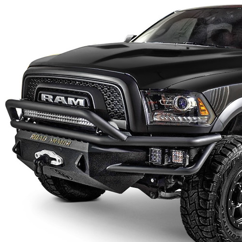 Road Armor® Ram 1500 Rebel 2016 Sahara Series Full Width Black Front
