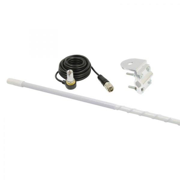 RoadPro® - Platinum 3' White CB Antenna Kit with Single Mirror Mount