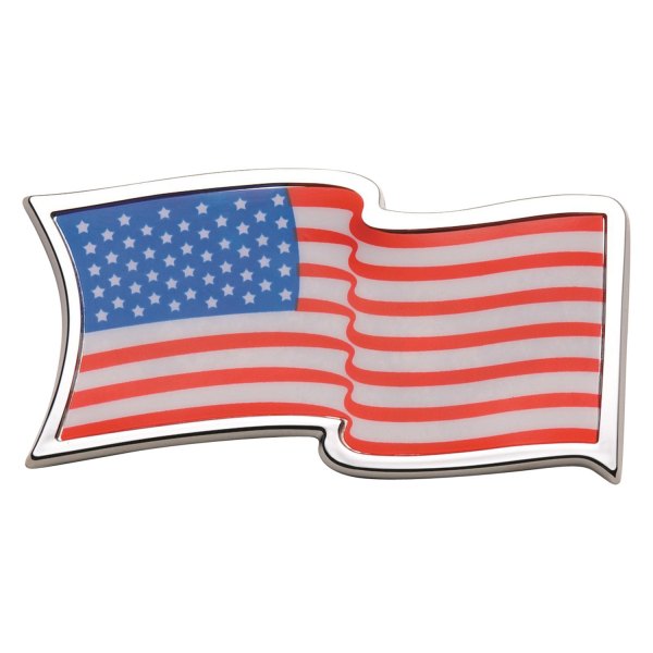 RoadSport® - BadgeZ™ U.S. Waving Flag Chrome Splash Guard Emblems