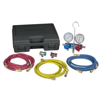Robinair® 49134A - Aluminum R-134a Manifold Gauge Set with 60" Hoses and 90° Manual Couplers
