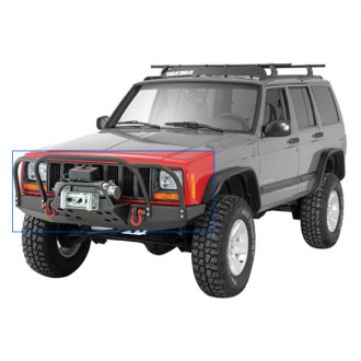 Rock Hard 4x4™ Patriot Series Full Width Front Bumper w/ Receiver w/  Lowered Winch Plate