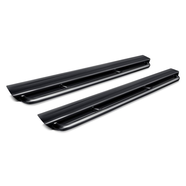 Rock Hard 4x4® - Patriot Series Black Angled Up Tube Slider Rocker Guards