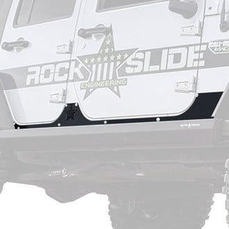 Rock Slide Engineering® - Black Powder Coat Rocker Guards with Mounting Holes