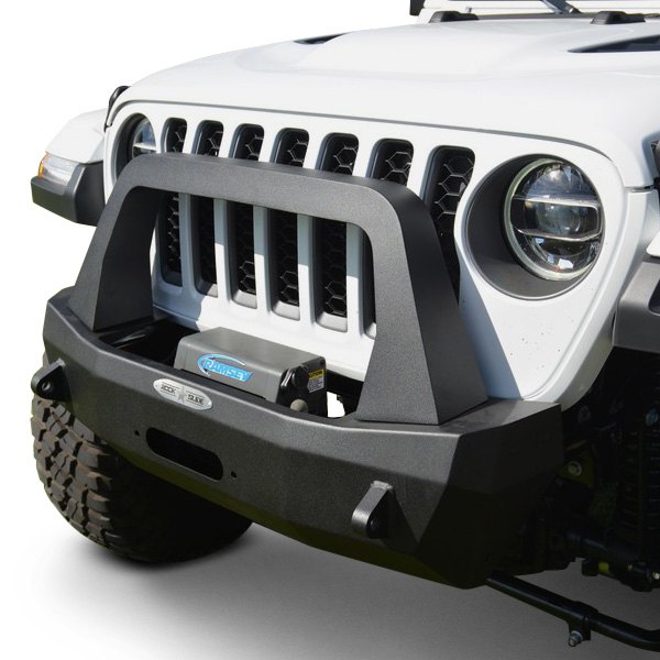 Rock Slide Engineering® Jeep Gladiator 2020 Rigid Series Stubby Black Front Winch Hd Bumper 4779