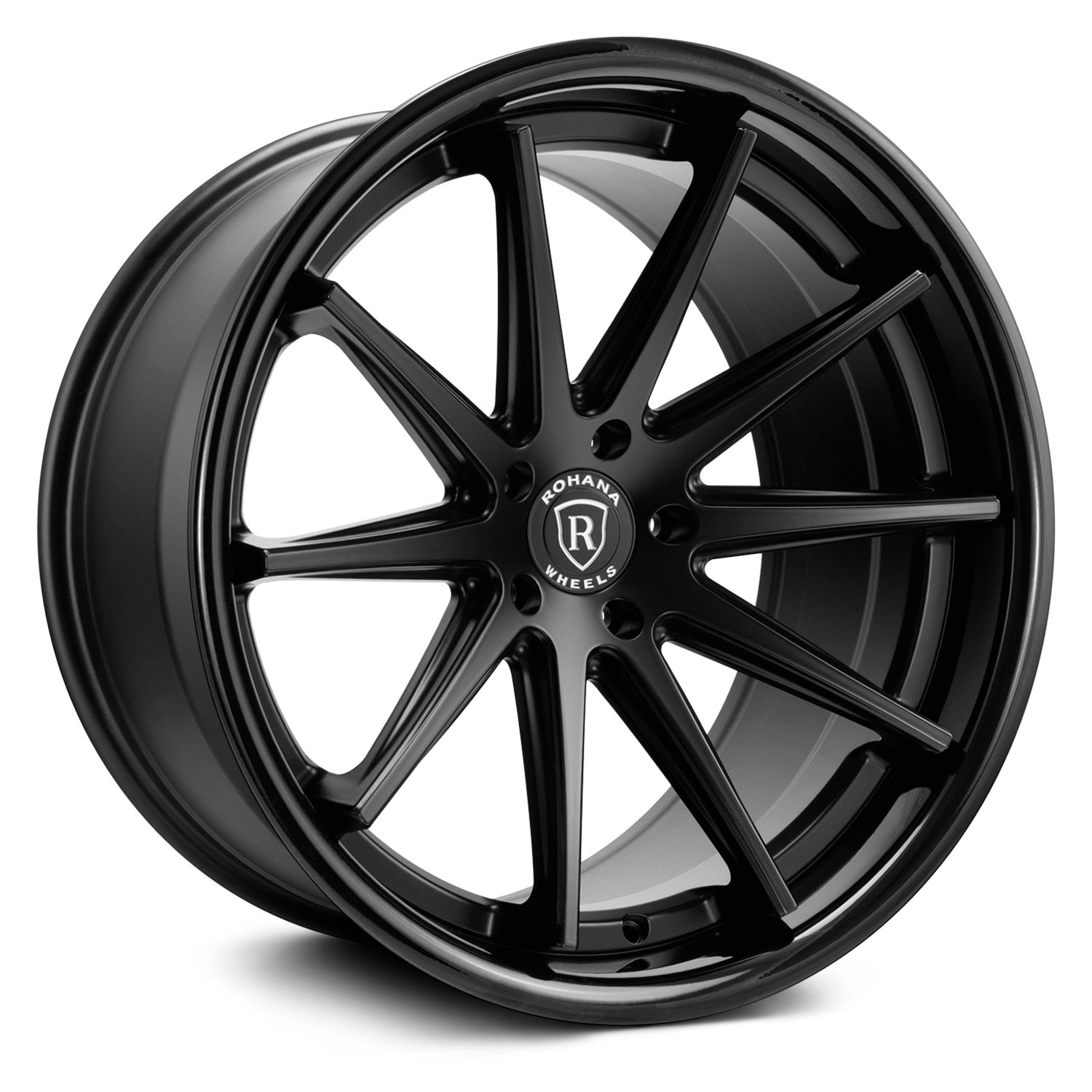 Rohana® Rfc10 Wheels Matte Black With Gloss Black Lip Rims