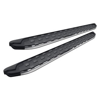 Romik® - 5.5" REC-T Series Cab Length Black Running Boards with Polished Trim