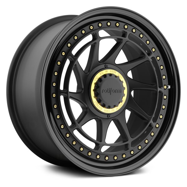 ROTIFORM® - YVR 2PC Matte Black with Gloss Black Lip and Gold Accents