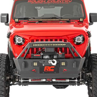 Rough Country® - Angry Eyes Style Matte Black ABS Plastic Vertical Billet Main Grille