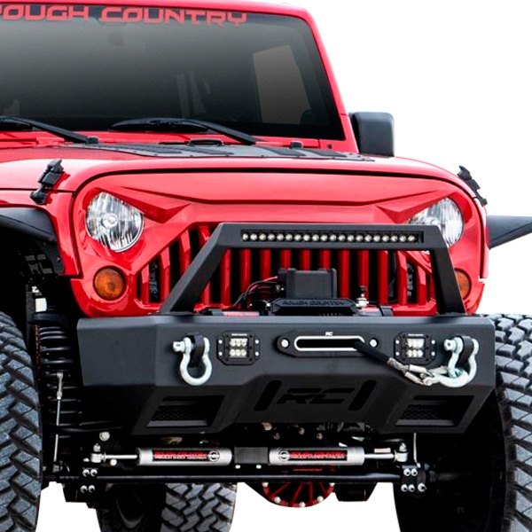 Rough Country® - 1-Pc Angry Eyes Style Matte Black Vertical Billet Main Grille